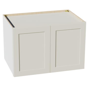 TW-W362424: Creamy White Shaker 36"W x 24"H x 24"D 2 Doors & 1 Shelf Standard Bridge Wall Cabinet