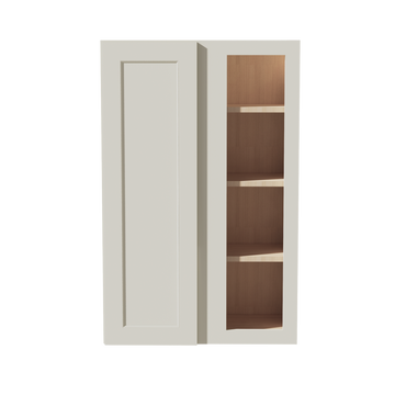 TW-WBC2742: Creamy White Shaker 27"W x 42"H 1 Door & 2 Shelves Wall Blind Corner Cabinets