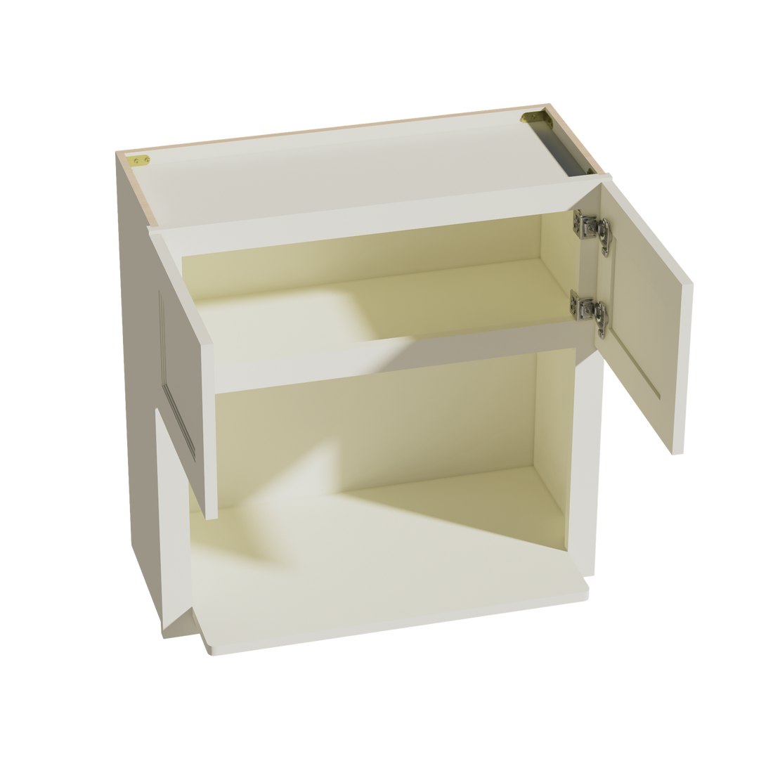 TW-WM3030: Creamy White Shaker 30"W x 30"H 2 Doors Wall Built-in Microwave Cabinets