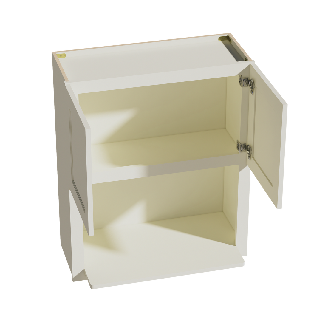 TW-WM3036: Creamy White Shaker 30"W x 36"H 2 Doors Wall Built-in Microwave Cabinets