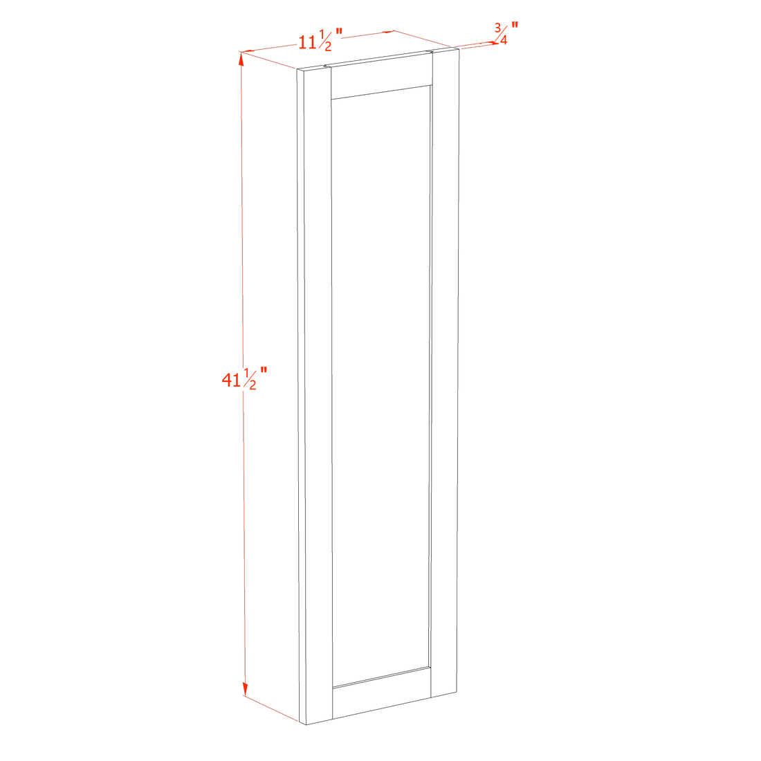 TW-WP-W42: Creamy White Shaker 42" - 11-1/2"W x 41-1/2"H x 3/4"D Wainscot Panel Wall