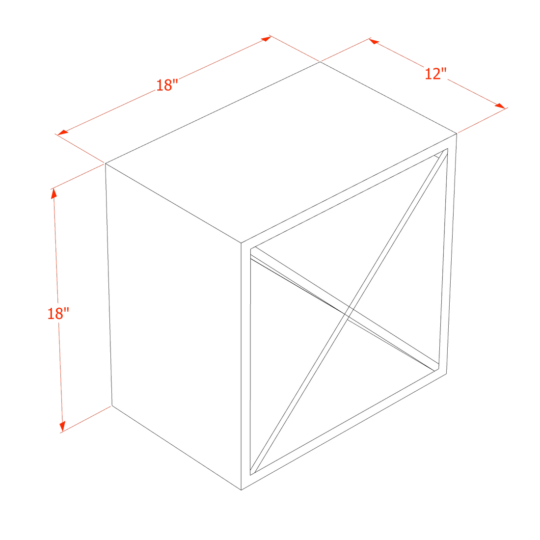 TW-WR1818: Creamy White Shaker 18"W x 18"H x 12"D Wall Wine Rack Incl. Shelf