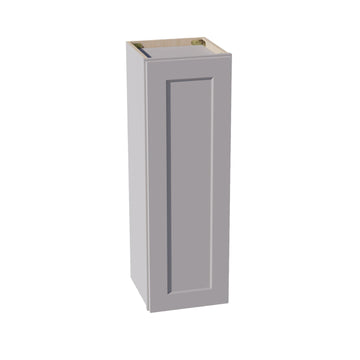 HA-W1236: Ash Gray Shaker 12"W x 36"H 1 Door & 2 Shelves Standard Wall Cabinet