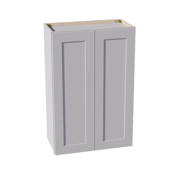 HA-W2436: Ash Gray Shaker 24"W x 36"H 2 Doors & 2 Shelves Standard Wall Cabinet