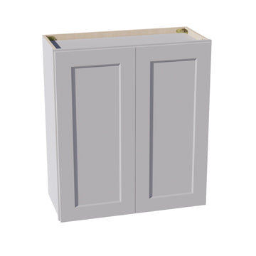 HA-W2730: Ash Gray Shaker 27"W x 30"H 2 Doors & 2 Shelves Standard Wall Cabinet