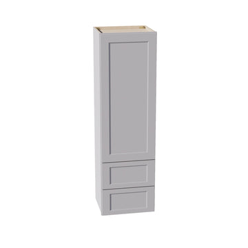 HA-WD1860: Ash Gray Shaker 18"W x 60"H 1 Door & 2 Drawers Special Wall Cabinet
