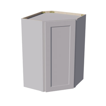 HA-WDC2436: Ash Gray Shaker 24"W x 36"H 1 Door & 2 Shelves Diagonal Wall Corner Cabinet