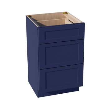 HB-VDB2121: Indigo Blue Shaker 21"W x 34-1/2"H x 21"D 3 Drawers Vanity Base Cabinets