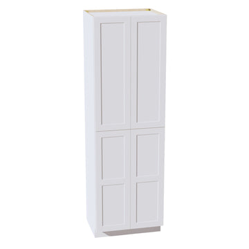 HF-TP3096: Frost White Shaker 30"W x 96"H x 24"D 2 Doors & 6 Shelves Tall Shelf Pantry Cabinets