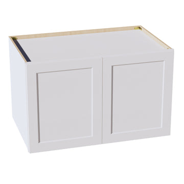 HF-W362424: Frost White Shaker 36"W x 24"H x 24"D 2 Doors & 1 Shelf Standard Bridge Wall Cabinet