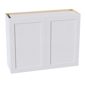 HF-W3930: Frost White Shaker 39"W x 30"H 2 Doors & 2 Shelves Standard Wall Cabinet