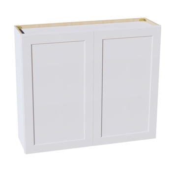 HF-W4236: Frost White Shaker 42"W x 36"H 2 Doors & 2 Shelves Standard Wall Cabinet