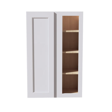 HF-WBC2742: Frost White Shaker 27"W x 42"H 1 Door & 2 Shelves Wall Blind Corner Cabinets