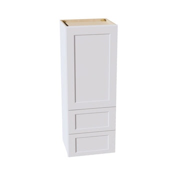 HF-WD1848: Frost White Shaker 18"W x 48"H 1 Door & 2 Drawers Special Wall Cabinet