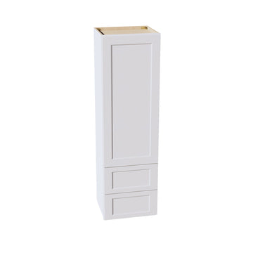 HF-WD1860: Frost White Shaker 18"W x 60"H 1 Door & 2 Drawers Special Wall Cabinet