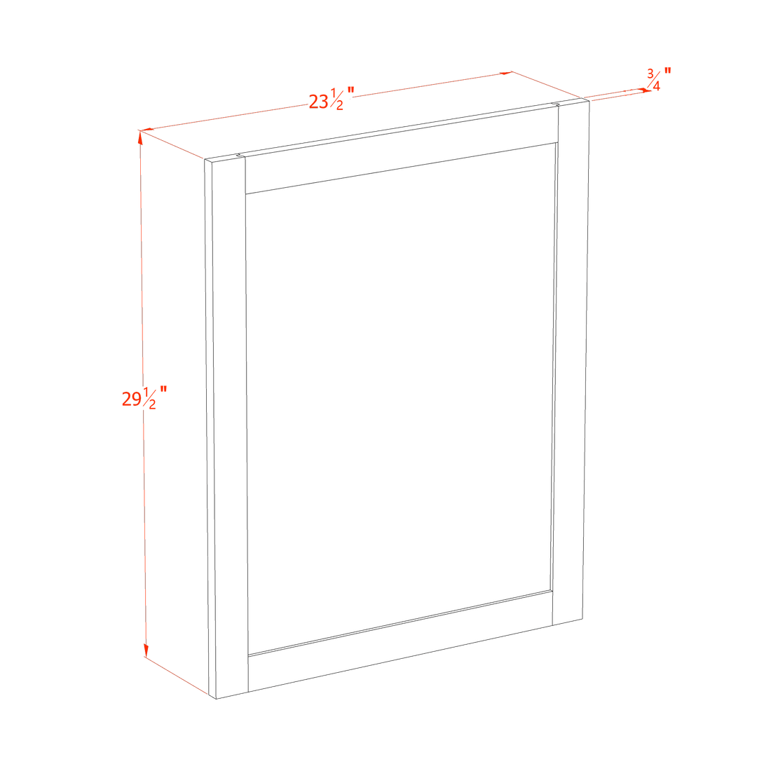 HF-WP-BASE: Frost White Shaker 23-1/2"W x 29-1/2"H x 3/4"D Wainscot Panel Base