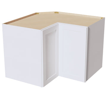 HF-WPC2430: Frost White Shaker 24"W x 30"H 1 Door & 2 Shelves Pie Cut Wall Corner Cabinet