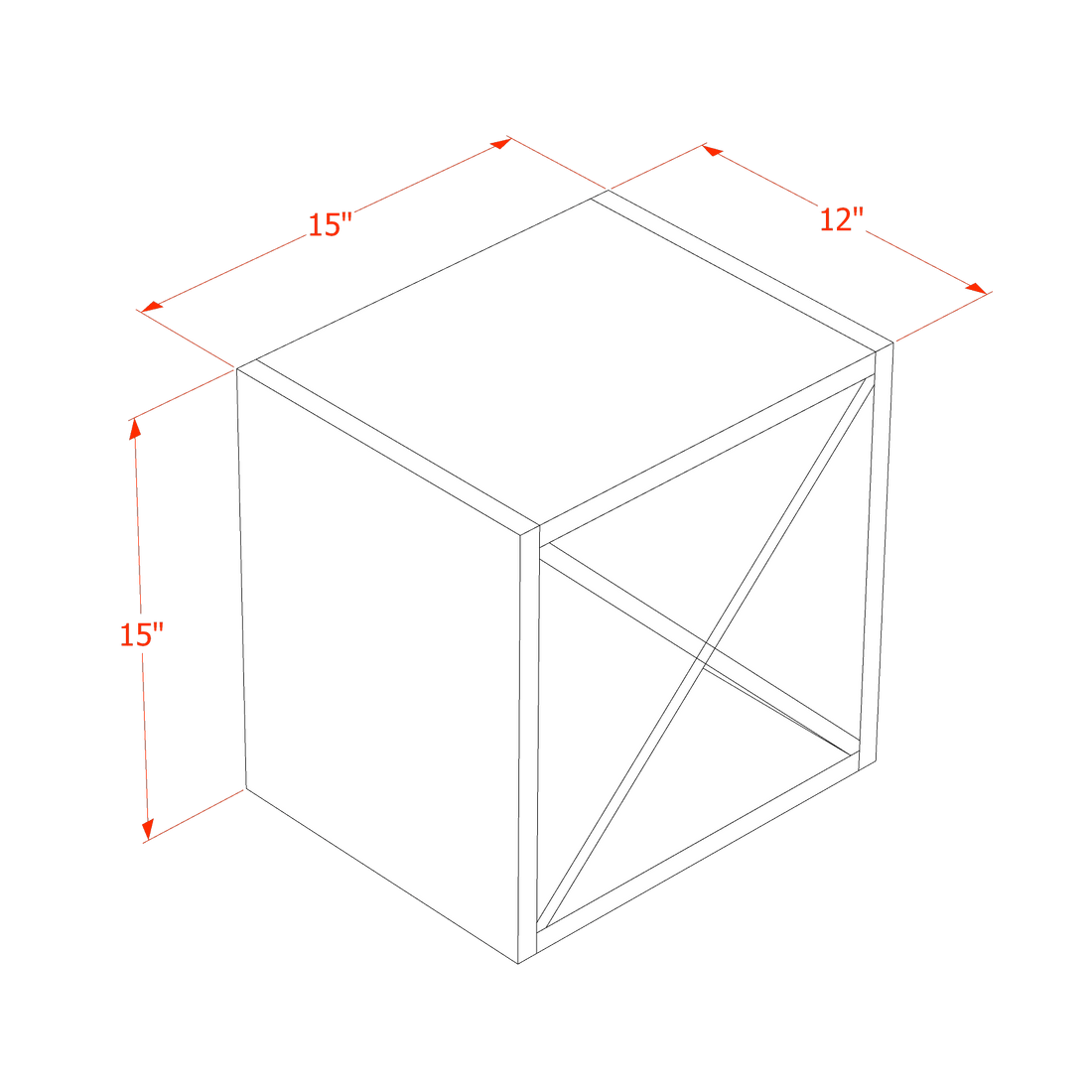 HF-WR1515: Frost White Shaker 15"W x 15"H x 12"D Wall Wine Rack Incl. Shelf