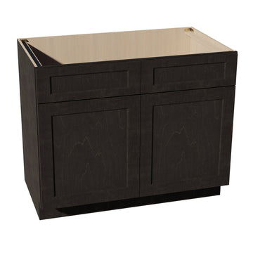 HG-SB42: Dark Gray Shaker 42" 2 Doors 2 False Drawers Sink Base Cabinet