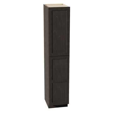 HG-TP1890: Dark Gray Shaker 18"W x 90"H x 24"D 2 Doors & 5 Shelves Tall Shelf Pantry Cabinets