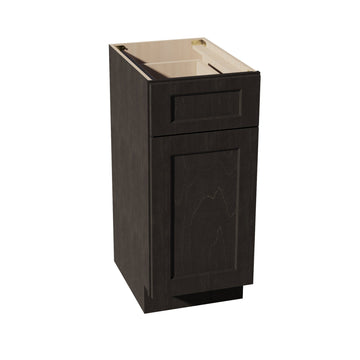 HG-VB1521: Dark Gray Shaker 15"W x 34-1/2"H x 21"D 1 Door & 1 Drawer Single Door Vanity Base Cabinets