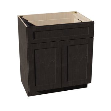 HG-VB3021: Dark Gray Shaker 30"W x 34-1/2"H x 21"D 2 Doors & 1 Drawer Double Door Vanity Base Cabinets