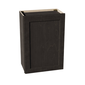 HG-W2130: Dark Gray Shaker 21"W x 30"H 1 Door & 2 Shelves Standard Wall Cabinet