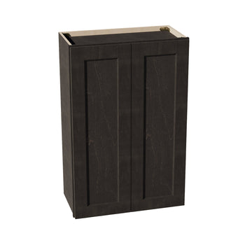 HG-W2436: Dark Gray Shaker 24"W x 36"H 2 Doors & 2 Shelves Standard Wall Cabinet