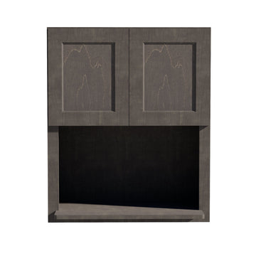 HG-WM3036: Dark Gray Shaker 30"W x 36"H 2 Doors Wall Built-in Microwave Cabinets