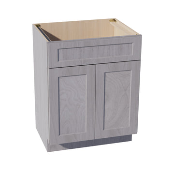 HLG-VSB2721: Light Gray Shaker 27"W x 34-1/2"H x 21"D 2 Doors & 1 False Drawer Vanity Sink Base Cabinets
