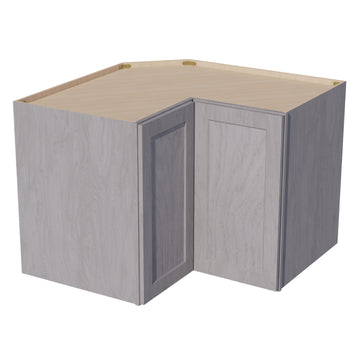 HLG-WPC2430: Light Gray Shaker 24"W x 30"H 1 Door & 2 Shelves Pie Cut Wall Corner Cabinet
