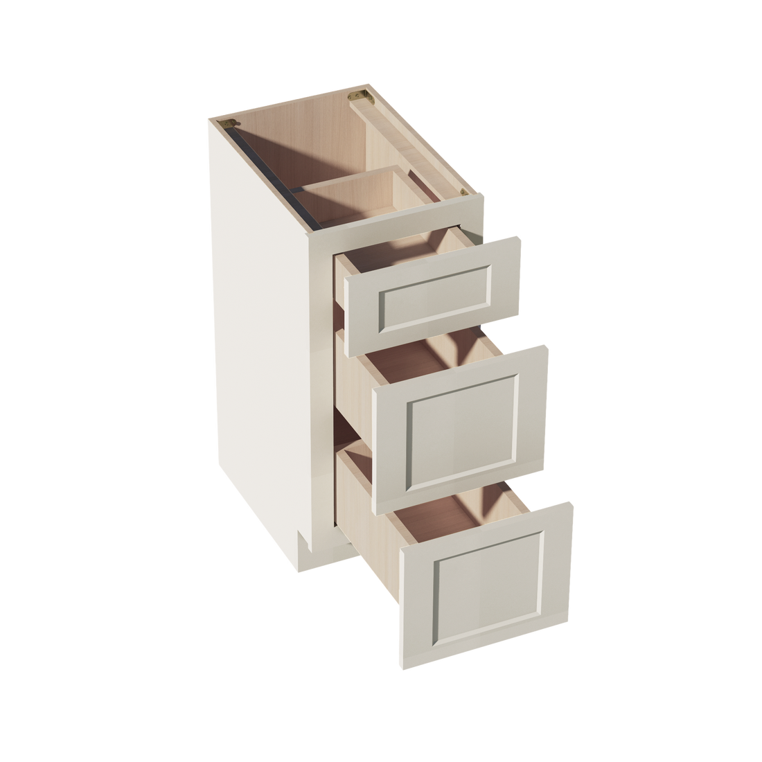 DI-VDB1521: Dallas Ivory Shaker 15"W x 34-1/2"H x 21"D  3 Drawers Vanity Base Cabinets