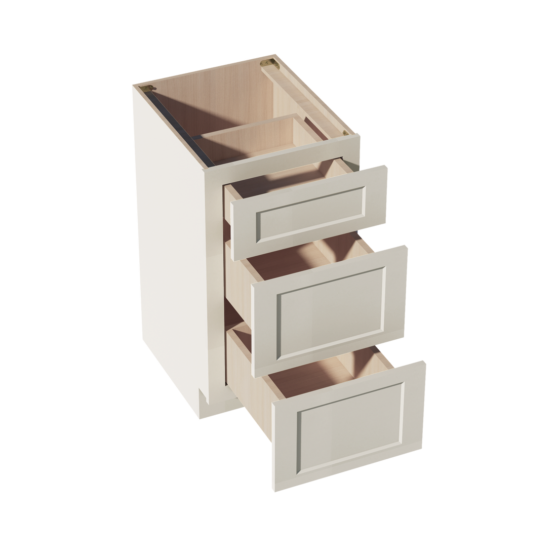 DI-VDB1821: Dallas Ivory Shaker 18"W x 34-1/2"H x 21"D  3 Drawers Vanity Base Cabinets