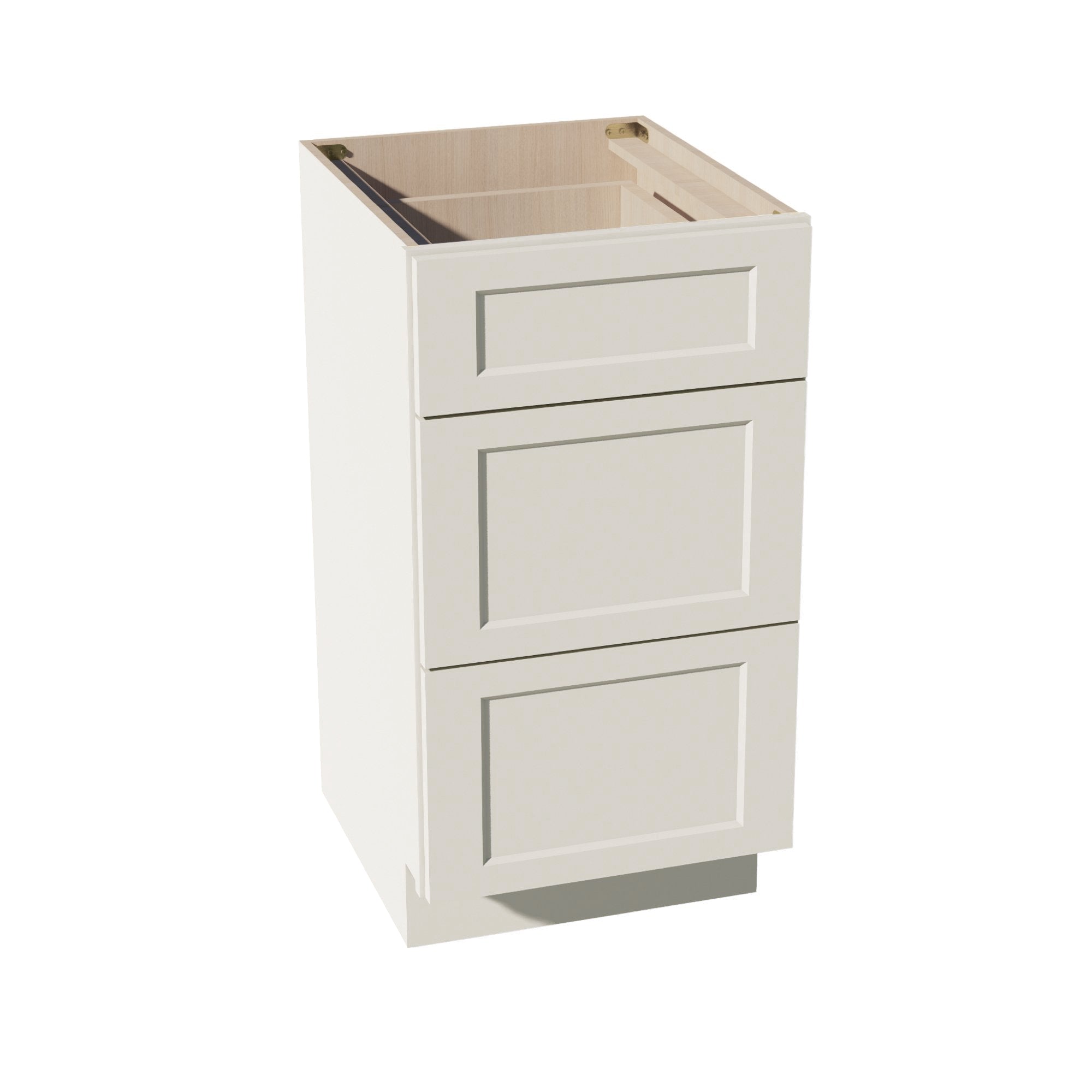 DI-VDB1821: Dallas Ivory Shaker 18"W x 34-1/2"H x 21"D  3 Drawers Vanity Base Cabinets