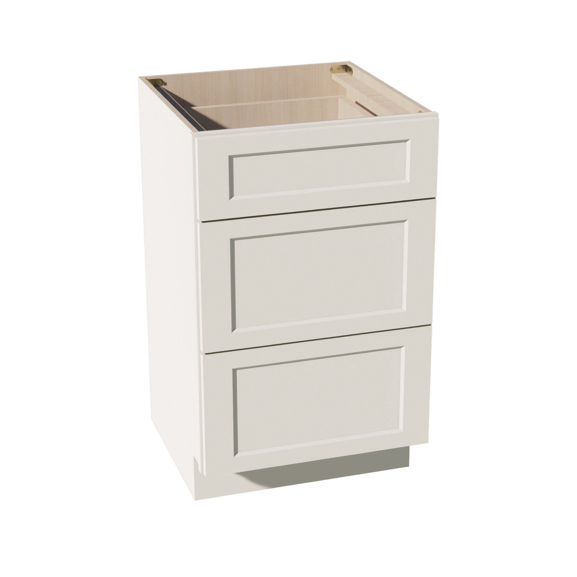 DI-VDB2121：达拉斯象牙色 Shaker 21 英寸宽 x 34-1/2 英寸高 x 21 英寸深 3 抽屉梳妆台底柜