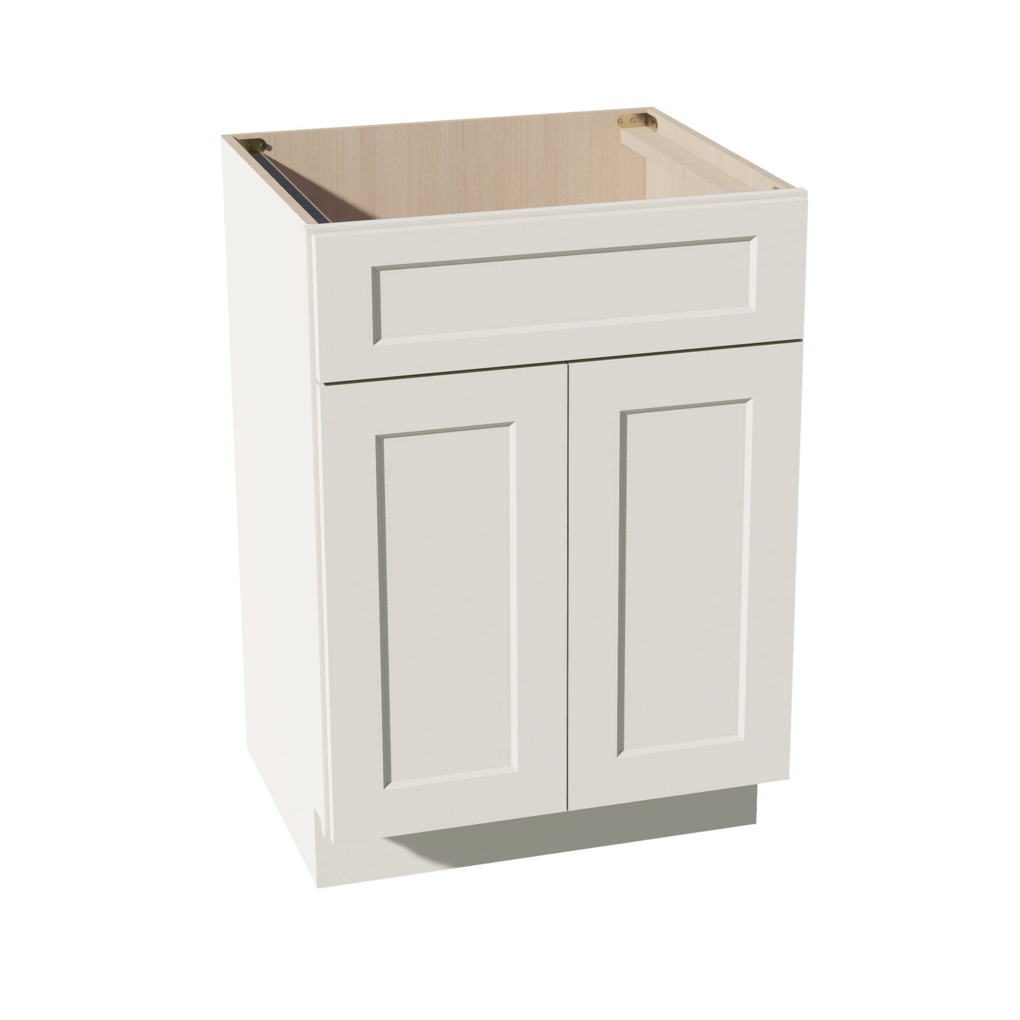 DI-VSB2421: Dallas Ivory Shaker 24"W x 34-1/2"H x 21"D 2 Doors & 1 False Drawer Vanity Sink Base Cabinets