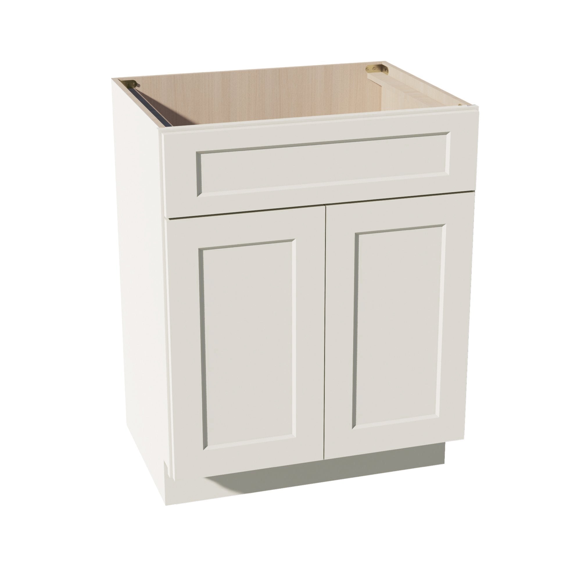 DI-VSB2721: Dallas Ivory Shaker 27"W x 34-1/2"H x 21"D 2 Doors & 1 False Drawer Vanity Sink Base Cabinets