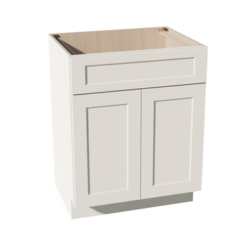DI-VSB2721: Dallas Ivory Shaker 27"W x 34-1/2"H x 21"D 2 Doors & 1 False Drawer Vanity Sink Base Cabinets