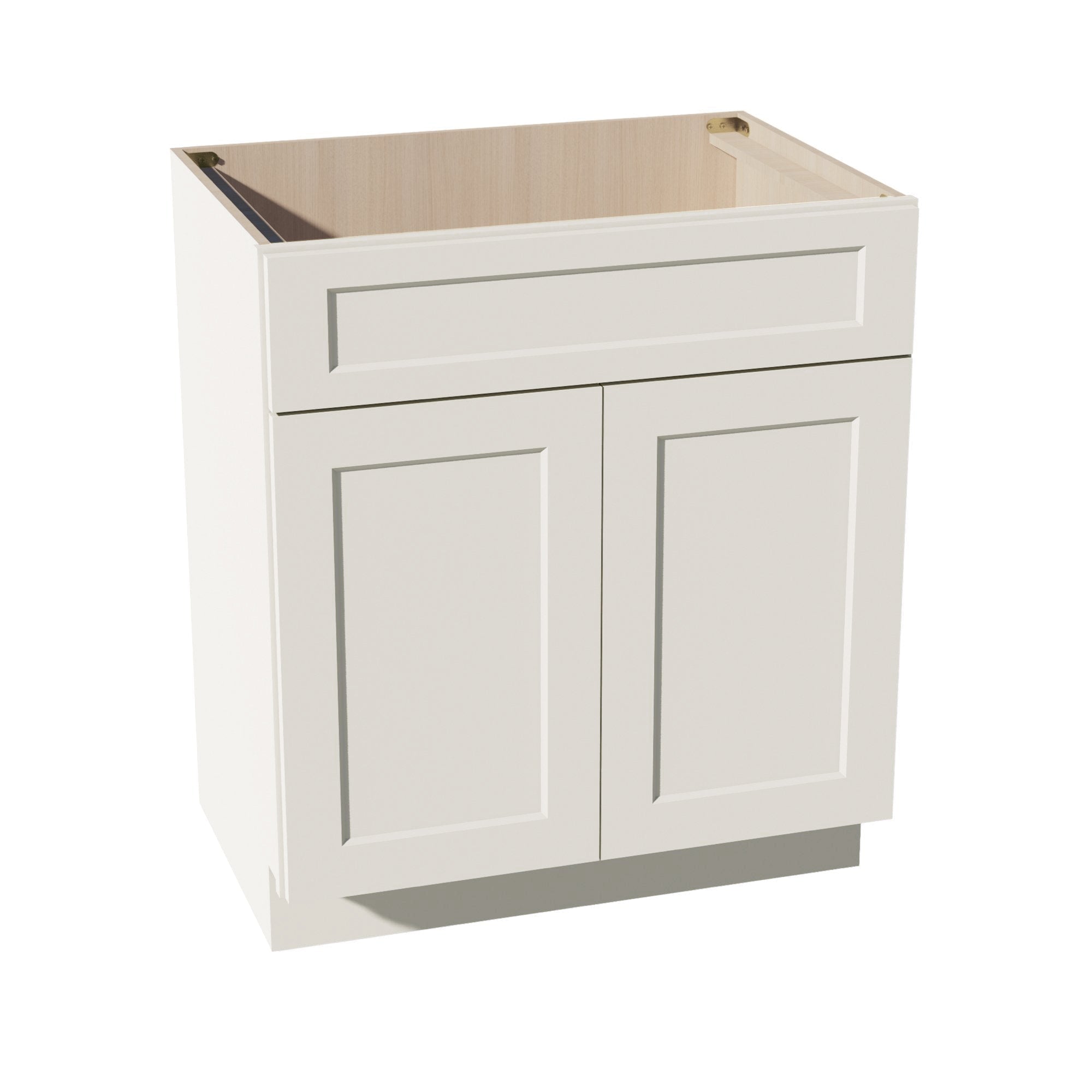 DI-VSB3021: Dallas Ivory Shaker 30"W x 34-1/2"H x 21"D 2 Doors & 1 False Drawer Vanity Sink Base Cabinets