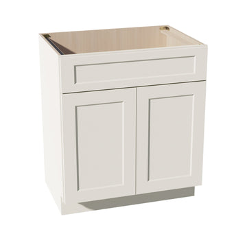 DI-VSB3021: Dallas Ivory Shaker 30"W x 34-1/2"H x 21"D 2 Doors & 1 False Drawer Vanity Sink Base Cabinets