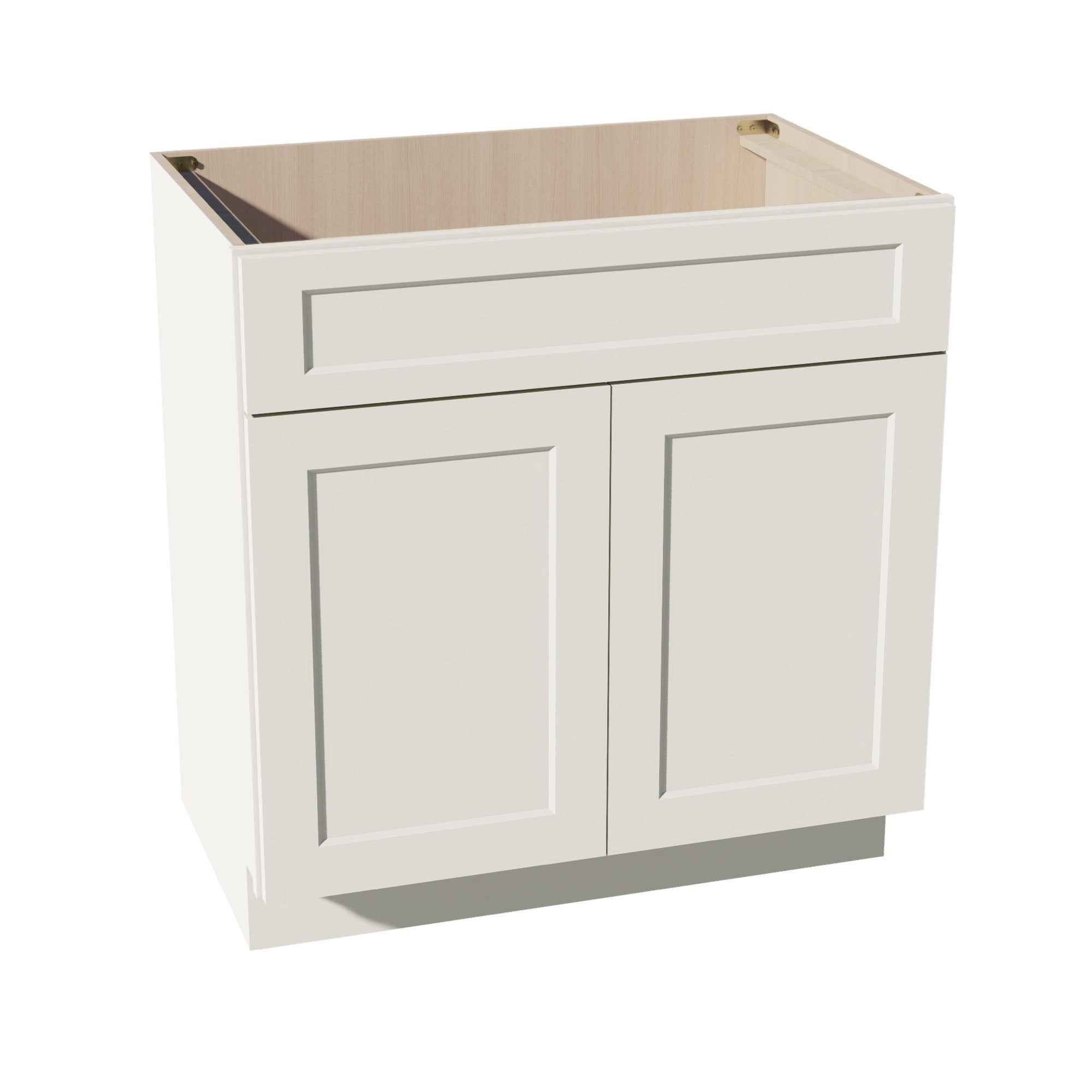 DI-VSB3321: Dallas Ivory  Shaker 33"W x 34-1/2"H x 21"D 2 Doors & 1 False Drawer Vanity Sink Base Cabinets