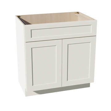 DI-VSB3321: Dallas Ivory  Shaker 33"W x 34-1/2"H x 21"D 2 Doors & 1 False Drawer Vanity Sink Base Cabinets