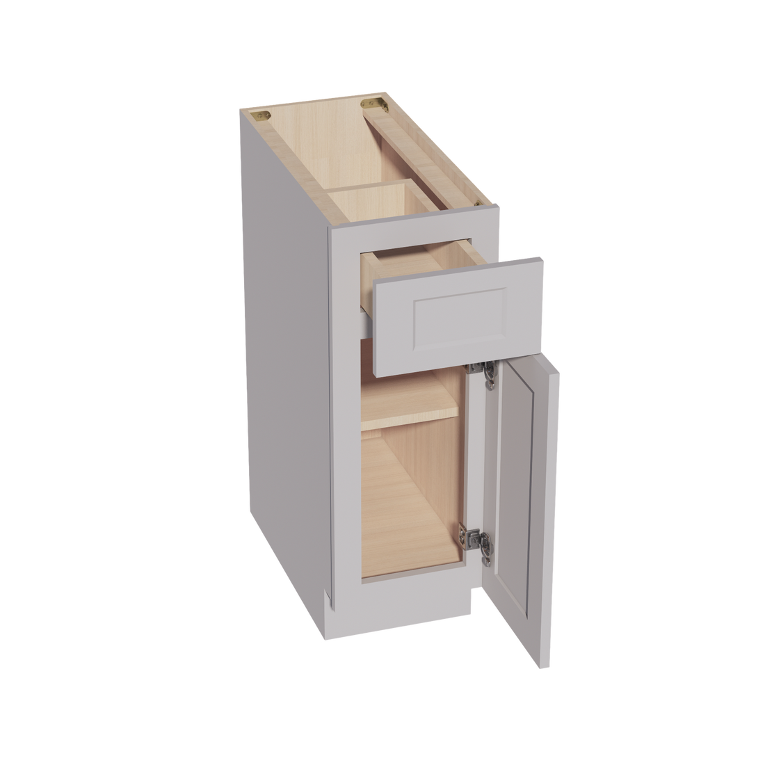 HA-B12: Ash Gray Shaker 12" 1 Drawer 1 Door Standard Base Cabinet