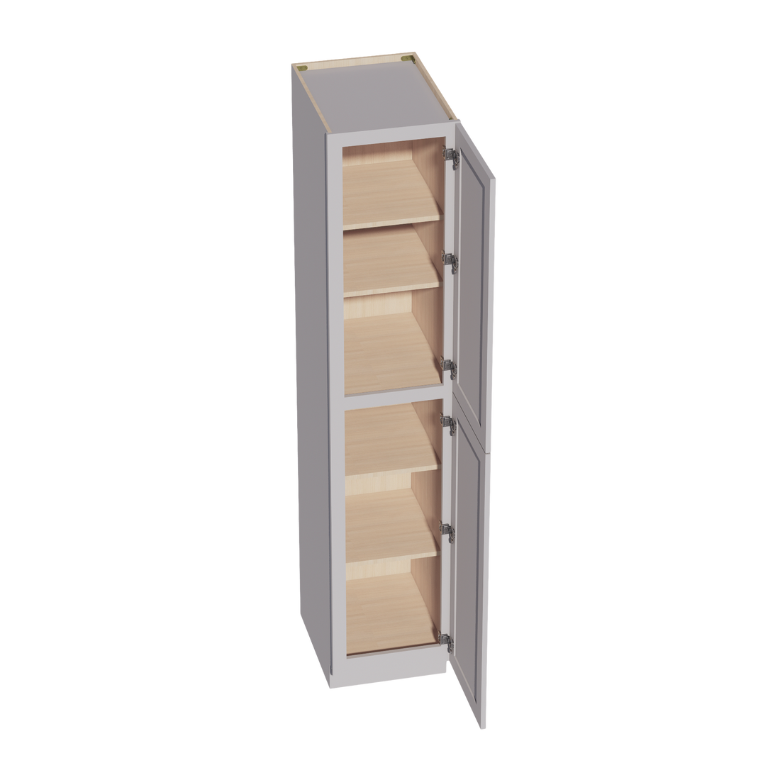 HA-TP1890: Ash Gray Shaker 18"W x 90"H x 24"D 2 Doors & 5 Shelves Tall Shelf Pantry Cabinets