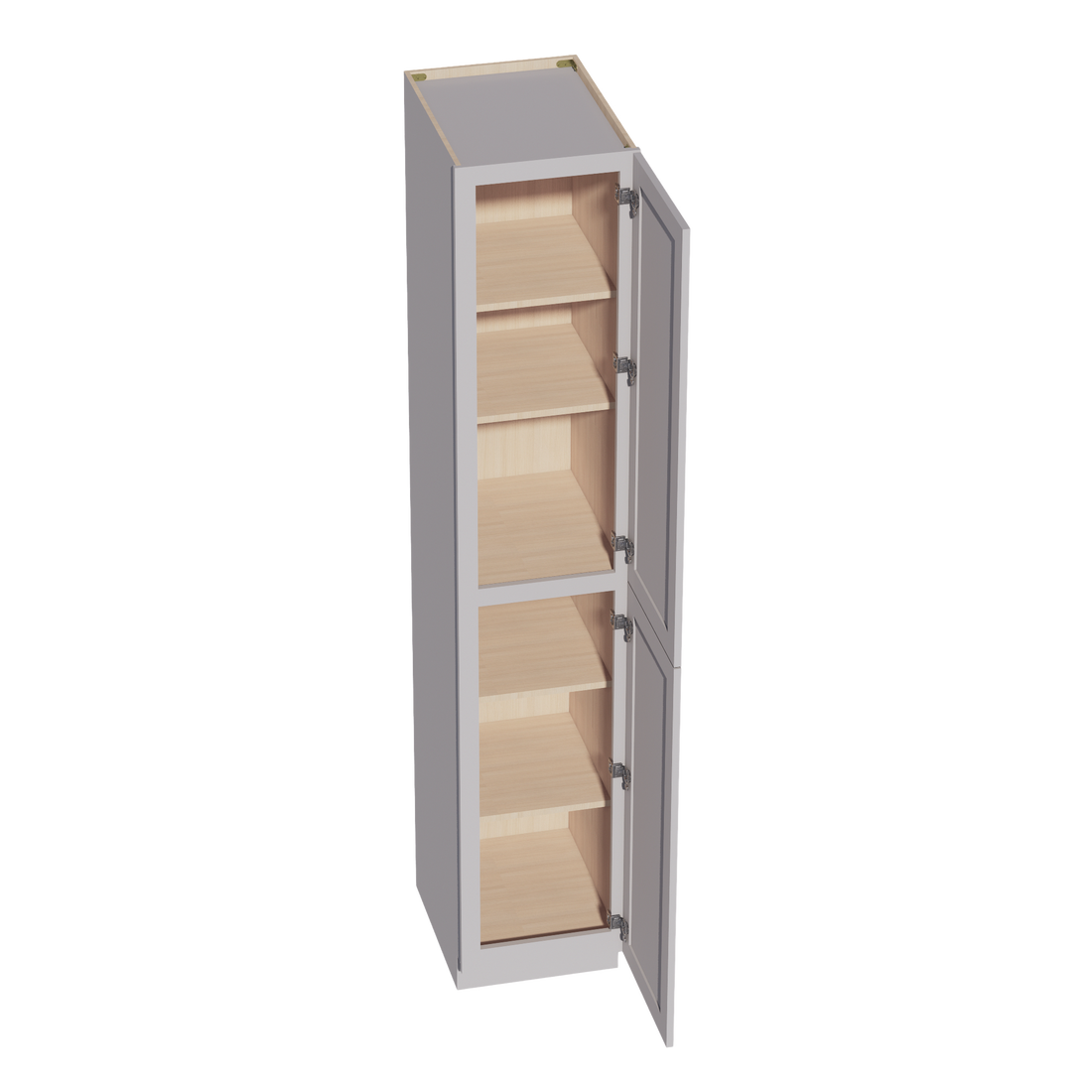 HA-TP1896: Ash Gray Shaker 18"W x 96"H x 24"D 2 Doors & 6 Shelves Tall Shelf Pantry Cabinets