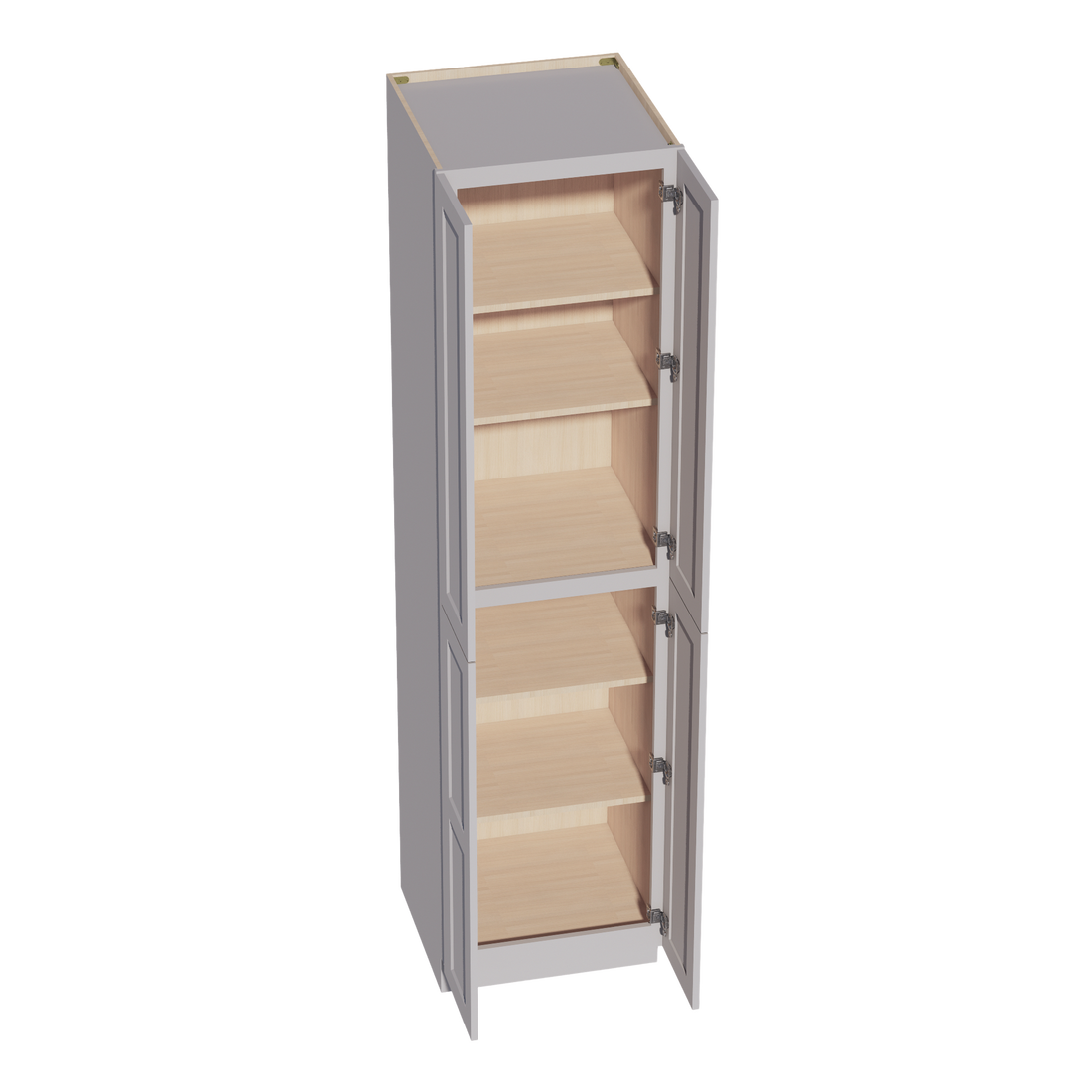 HA-TP2496: Ash Gray Shaker 24"W x 96"H x 24"D 4 Door & 6 Shelves Tall Shelf Pantry Cabinets