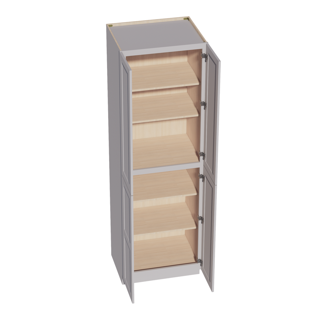 HA-TP3096: Ash Gray Shaker 30"W x 96"H x 24"D 2 Doors & 6 Shelves Tall Shelf Pantry Cabinets