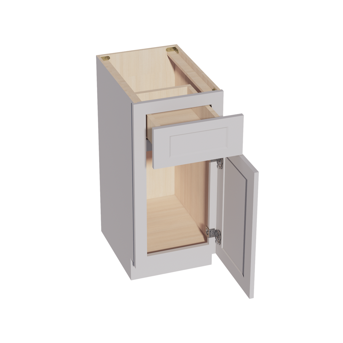 HA-VB1521: Ash Gray Shaker 15"W x 34-1/2"H x 21"D 1 Door & 1 Drawer Single Door Vanity Base Cabinets