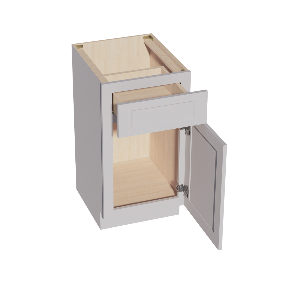 HA-VB1821: Ash Gray Shaker 18"W x 34-1/2"H x 21"D 1 Door & 1 Drawer Single Door Vanity Base Cabinets