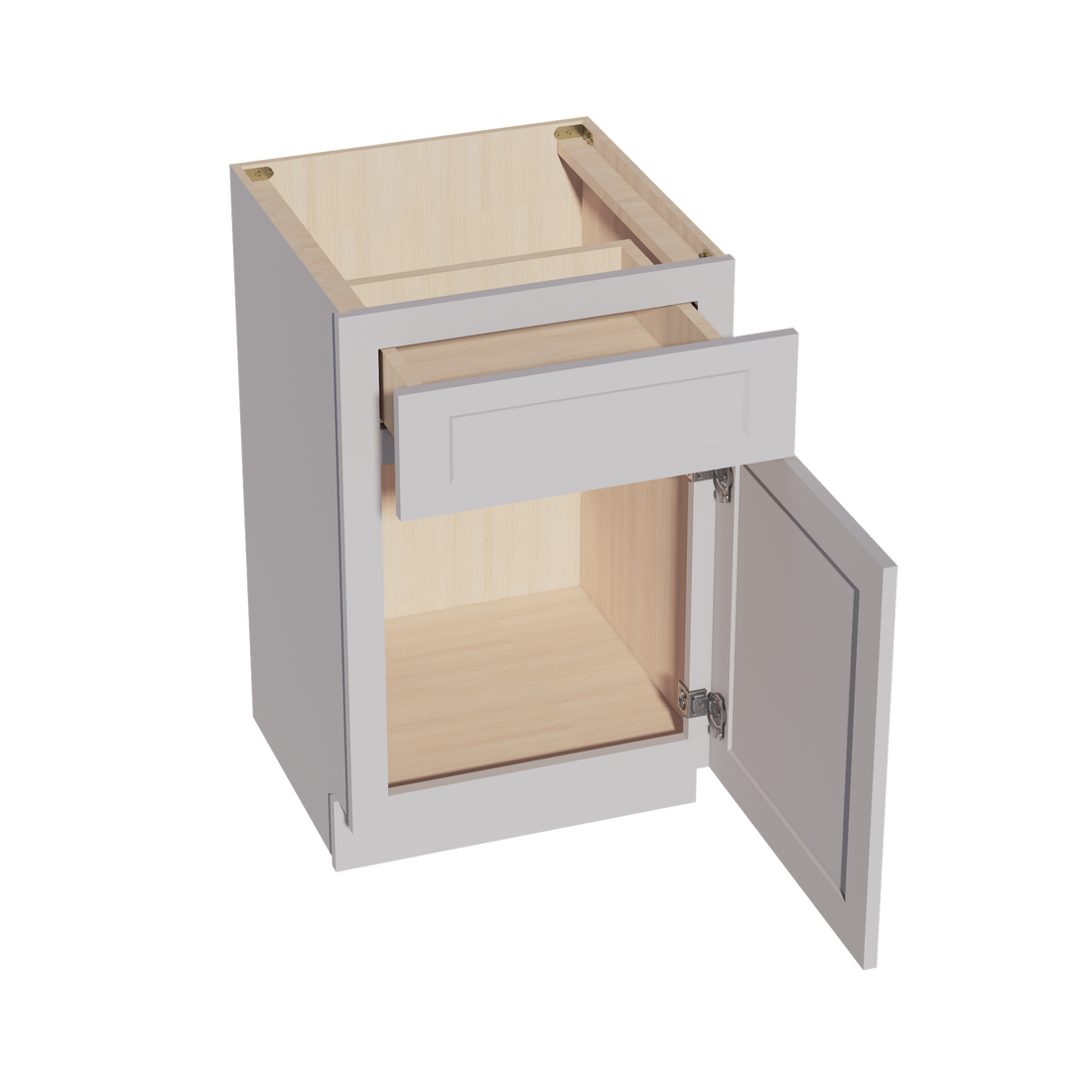 HA-VB2121: Ash Gray Shaker 21"W x 34-1/2"H x 21"D 1 Door & 1 Drawer Single Door Vanity Base Cabinets